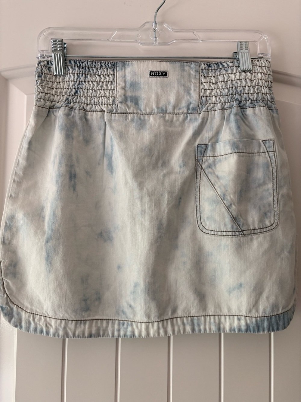 Roxy Pale Blue Tie-Dye Mini Skirt